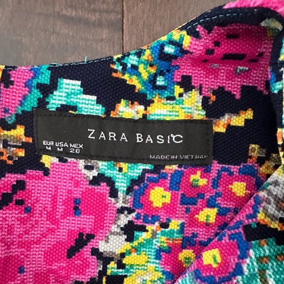 Zara Basic Flora Print Slim Fit Mini Dress, Size M - Picture 6 of 8